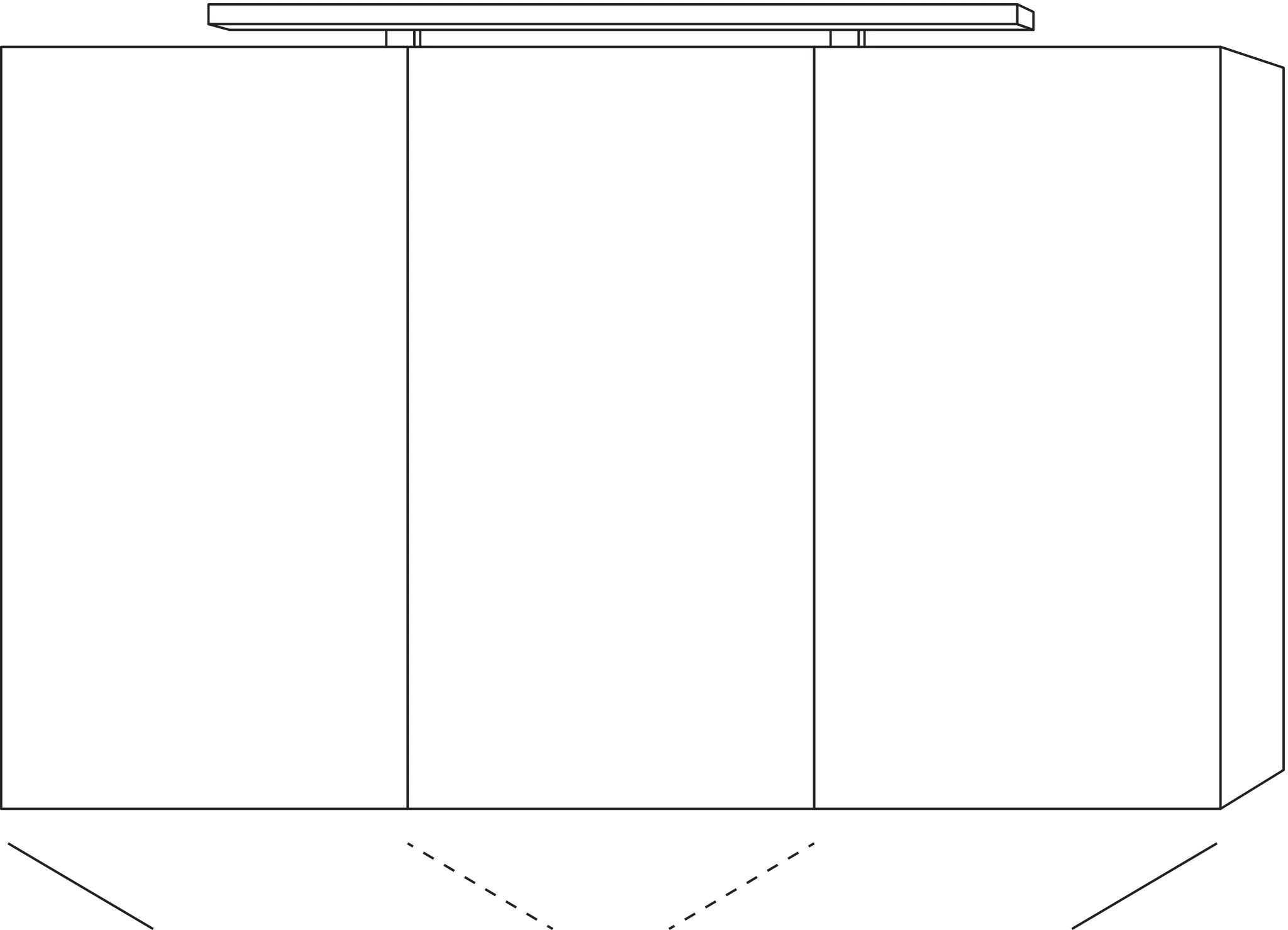 Sanipa Spiegelschrank „Milla“ 120 × 75 × 14,9 cm in Linde-Hell