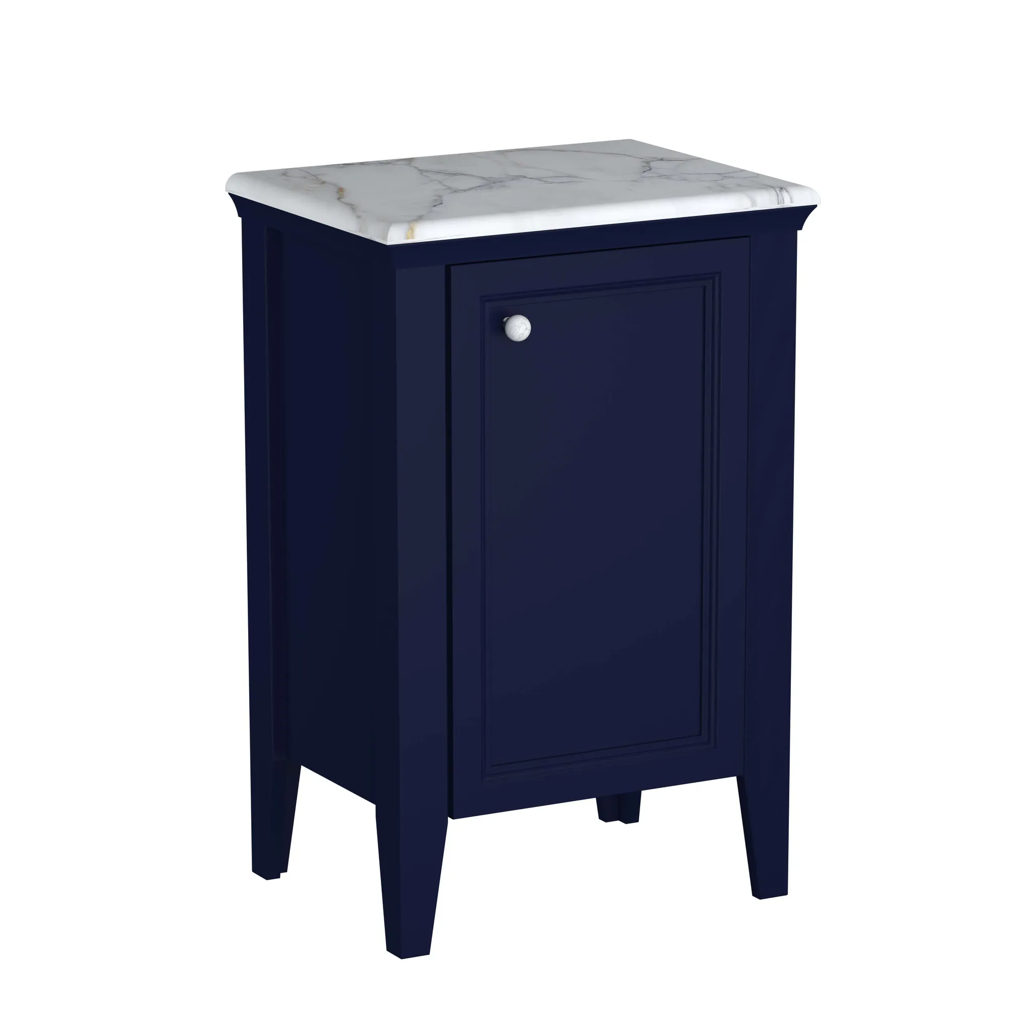 Valarte Halbhochschrank Breite 54 cm Höhe 83 cm 1 Tür Türanschlag rechts Stahlblau (Lack)