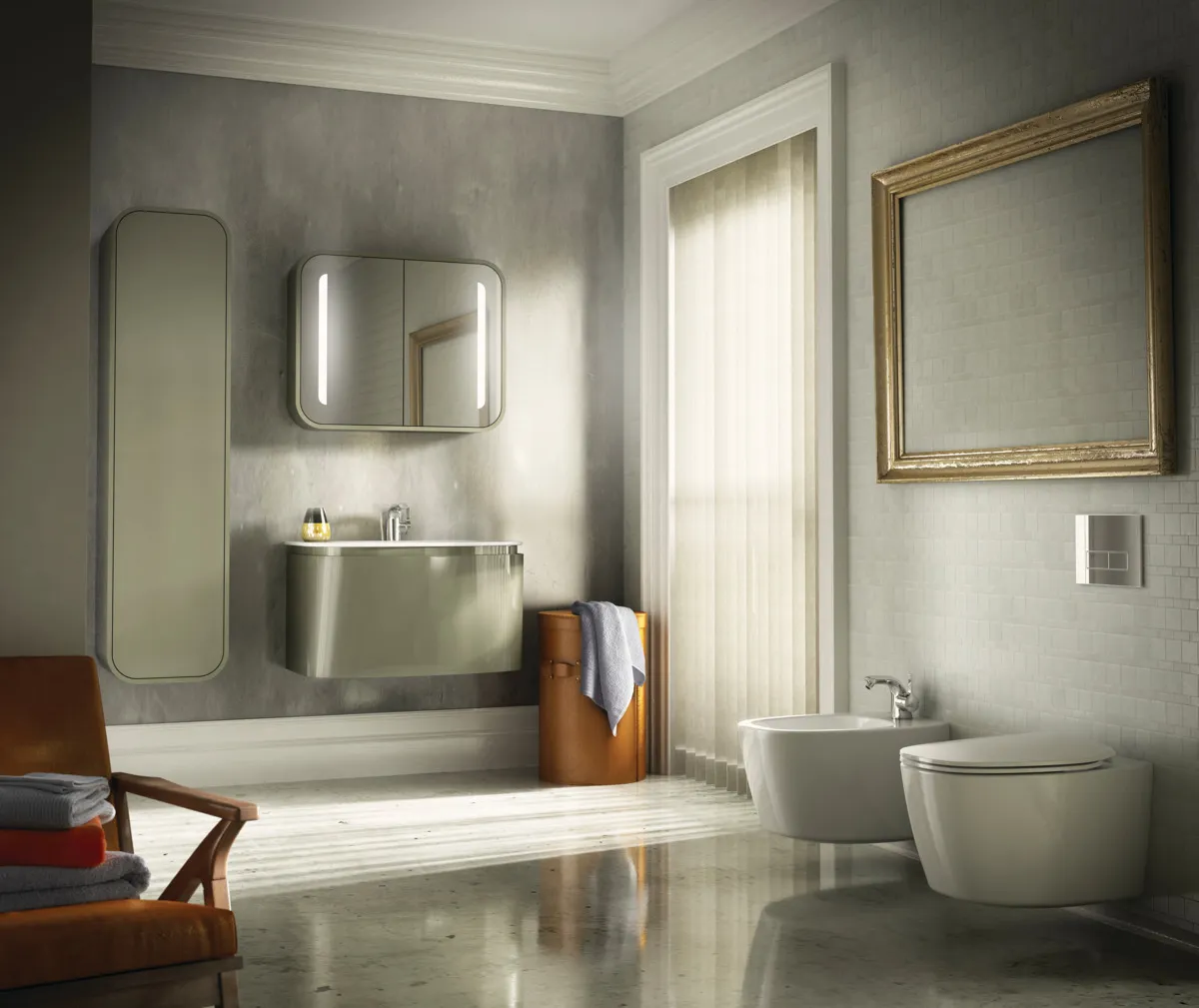 Waschtischarmatur Melange, mit Ablaufgarnitur, CU-Rohren, Ausladung 136mm, Chrom Waschtischarmatur Melange, mit Ablaufgarnitur, CU-Rohren, Ausladung 136mm, Chrom