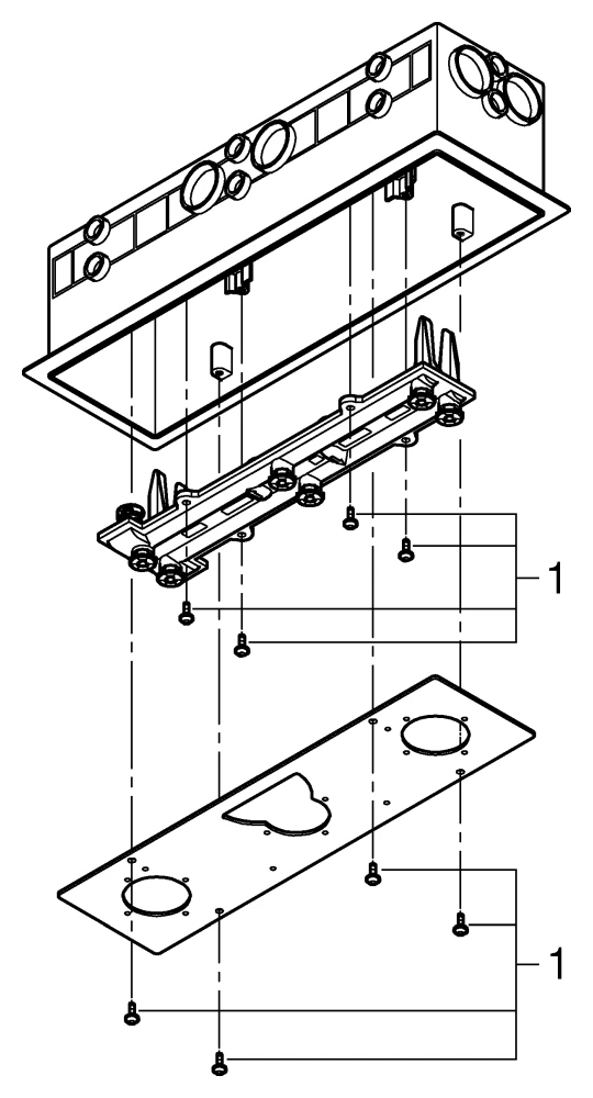 Rohbau-Set klein Rainshower Aqua 26739, für Deckenbrausen, 320 x 100 mm, für 2 Wasserwege