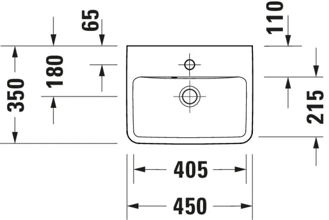 Wandwaschtisch „No.1“, mit Überlauf, Hahnlochposition mittig Wandwaschtisch „No.1“, mit Überlauf, Hahnlochposition mittig