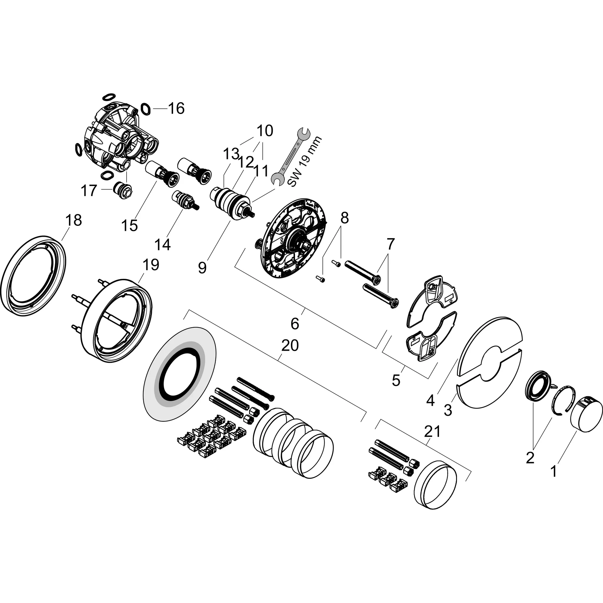 ShowerSelect Comfort E Ventil Unterputz für 3 Verbraucher Chrom ShowerSelect Comfort E Ventil Unterputz für 3 Verbraucher Chrom