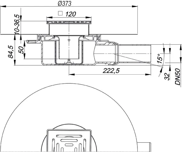 Bodenablauf DallDrain Select OM, DN 50, 120 x 120 mm Bodenablauf DallDrain Select OM, DN 50, 120 x 120 mm