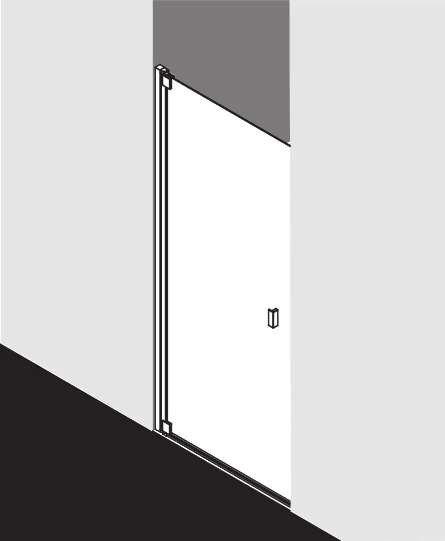 Kermi Pendeltür 1-flügelig links für Nische „RAYA“ Glas Klar, Profile Silber Mattglanz, BV: 728 - 758 mm WE: 728 - 758 mm H: 1850 mm
