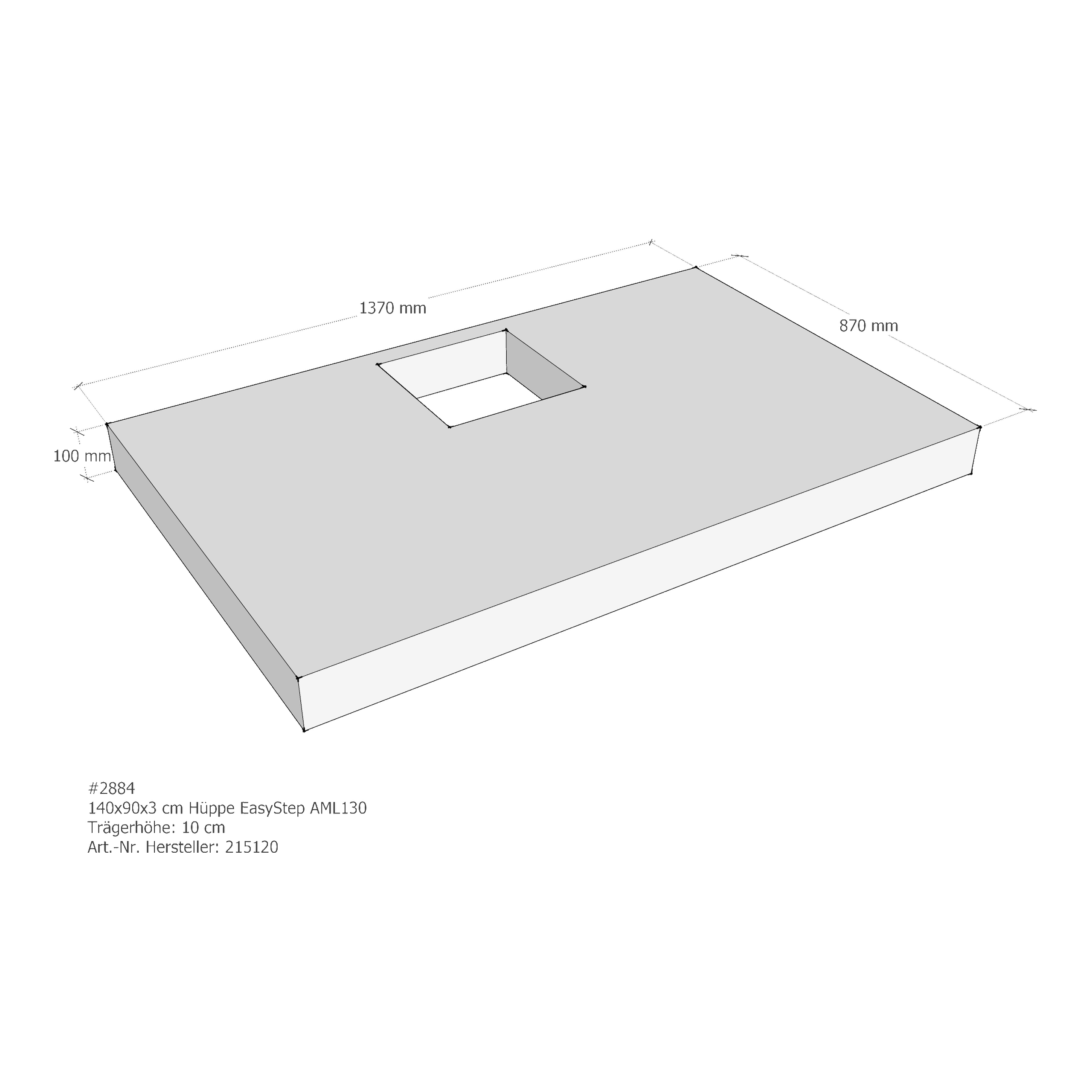 Duschwannenträger für Hüppe EasyStep 140 × 90 × 3 cm Duschwannenträger für Hüppe EasyStep 140 × 90 × 3 cm