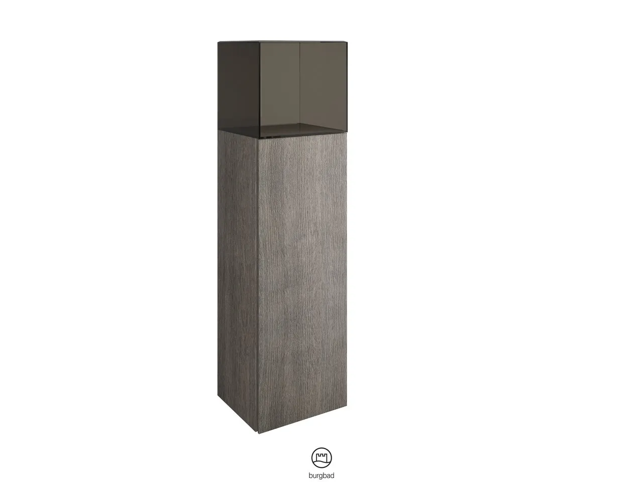 burgbad Hochschrank „Yumo“ 390 × 1280 × 360 mm in Grau Hochglanz