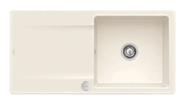 Villeroy & Boch flächenbündiges Küchenspülbecken „Siluet“ 60 flat 980 × 490 × 220 mm in Crema