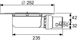 drainpoint S Ablauf DN 50 superflach mit Seal System Universalflansch, ohne Zulauf