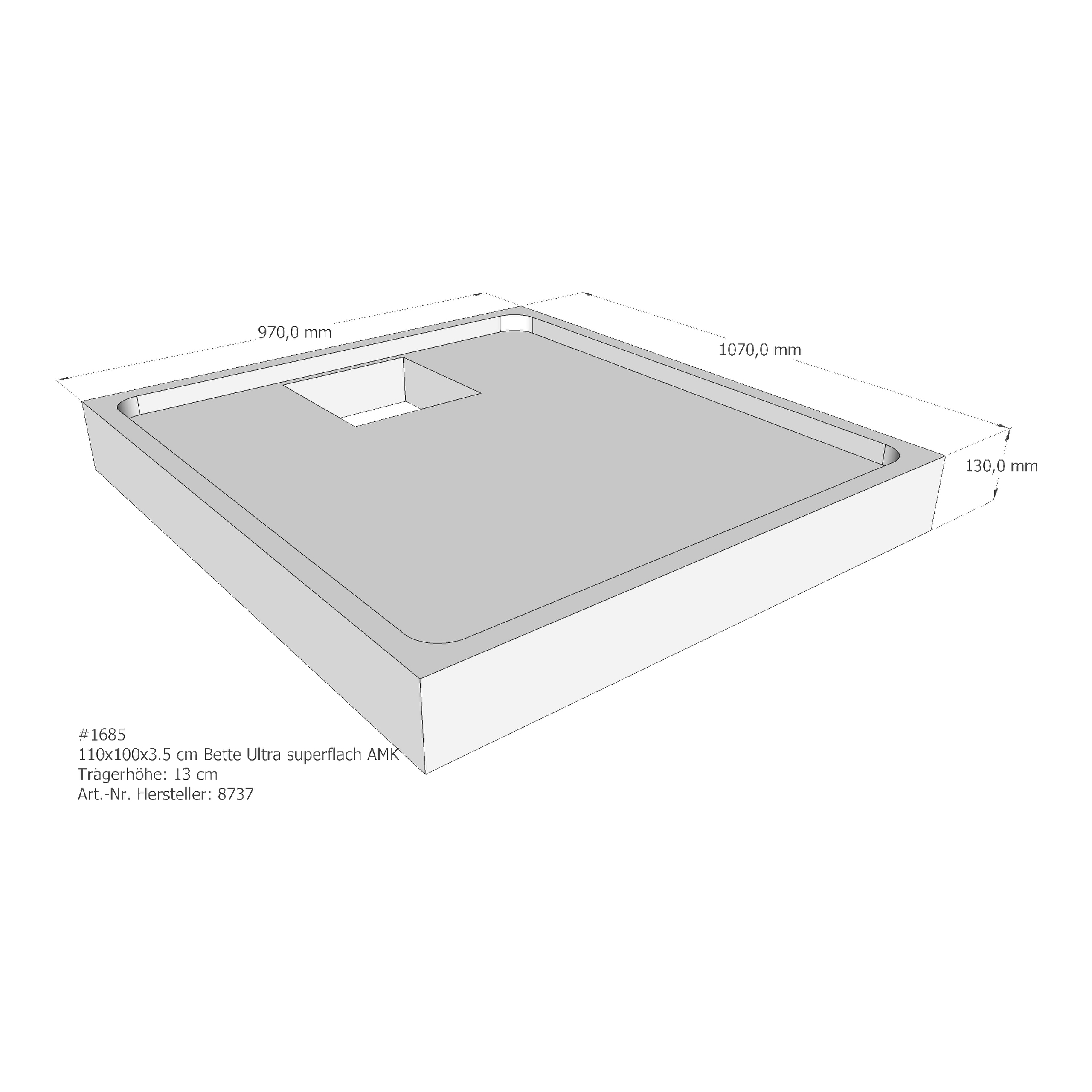 Duschwannenträger für Bette Ultra (superflach) 110 × 100 × 3,5 cm Duschwannenträger für Bette Ultra (superflach) 110 × 100 × 3,5 cm