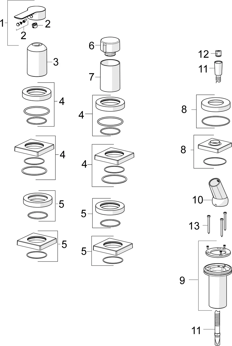 HansaLIGNA Einhebelmischer Wannenarmatur 0643 1-strahlig 75x75 mm Chrom HansaLIGNA Einhebelmischer Wannenarmatur 0643 1-strahlig 75x75 mm Chrom