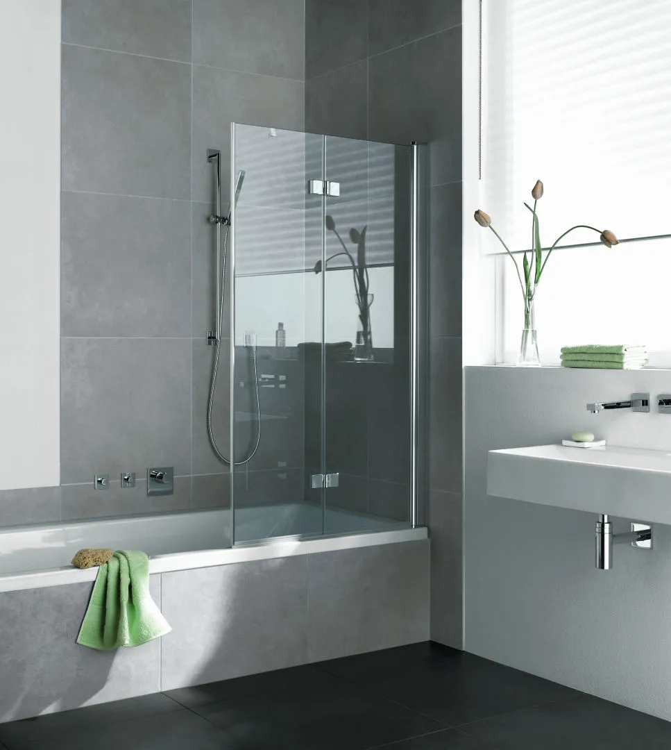 Kermi Badewannenaufsatz Faltwand 2-flügelig rechts „DIGA“ Glas SR Opaco, Profile Silber Hochglanz, BV: 1185 - 1205 mm H: 1500 mm Kermi Badewannenaufsatz Faltwand 2-flügelig rechts „DIGA“ Glas SR Opaco, Profile Silber Hochglanz, BV: 1185 - 1205 mm H: 1500 mm