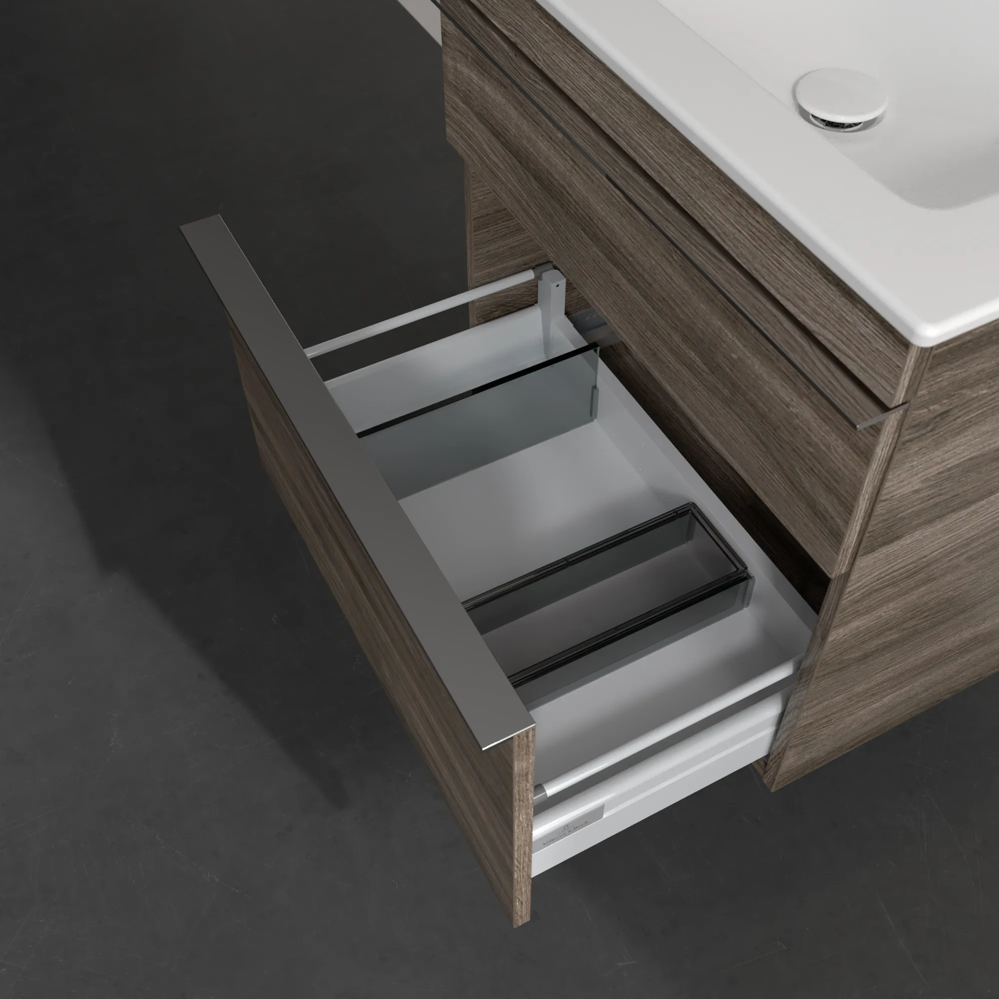 Villeroy & Boch Waschtischunterschrank „Venticello“ für Schrankwaschtisch 603 × 590 × 502 mm Stone Oak, für Becken mittig