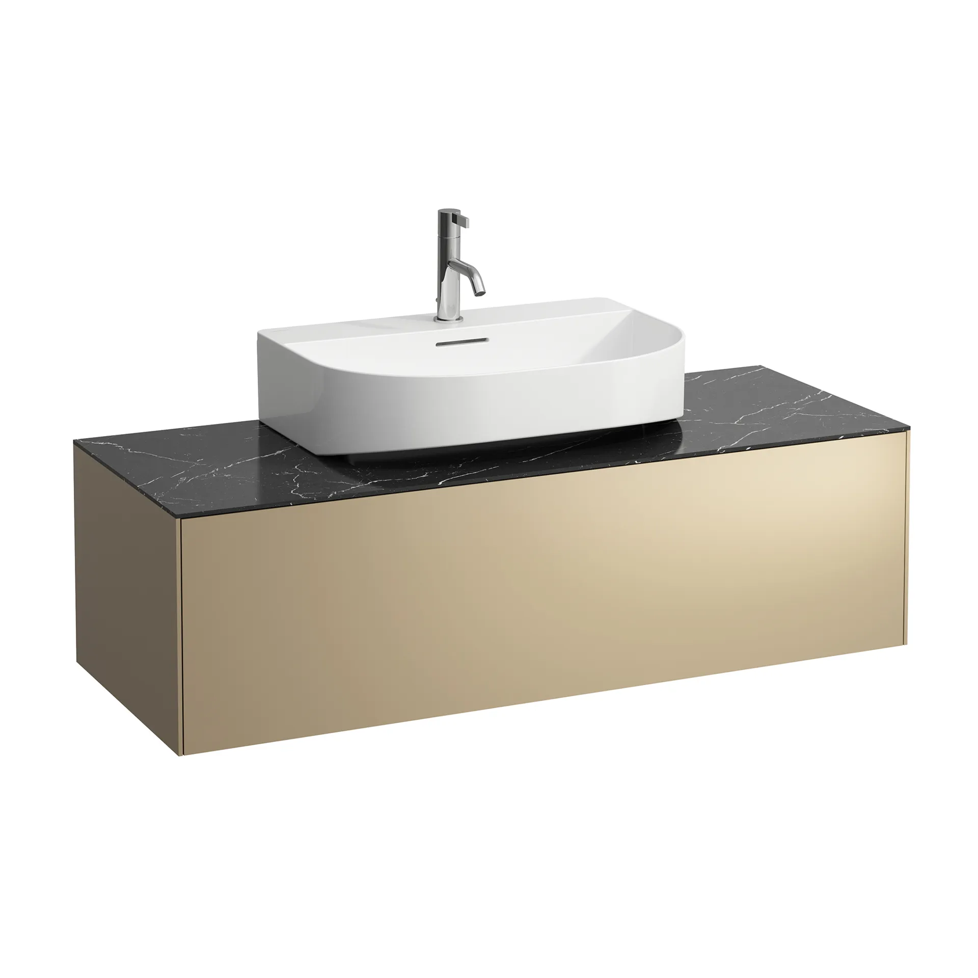 Laufen Waschtischunterbau „SONAR“ 1177 × 341 × 457 mm Gold, mittig