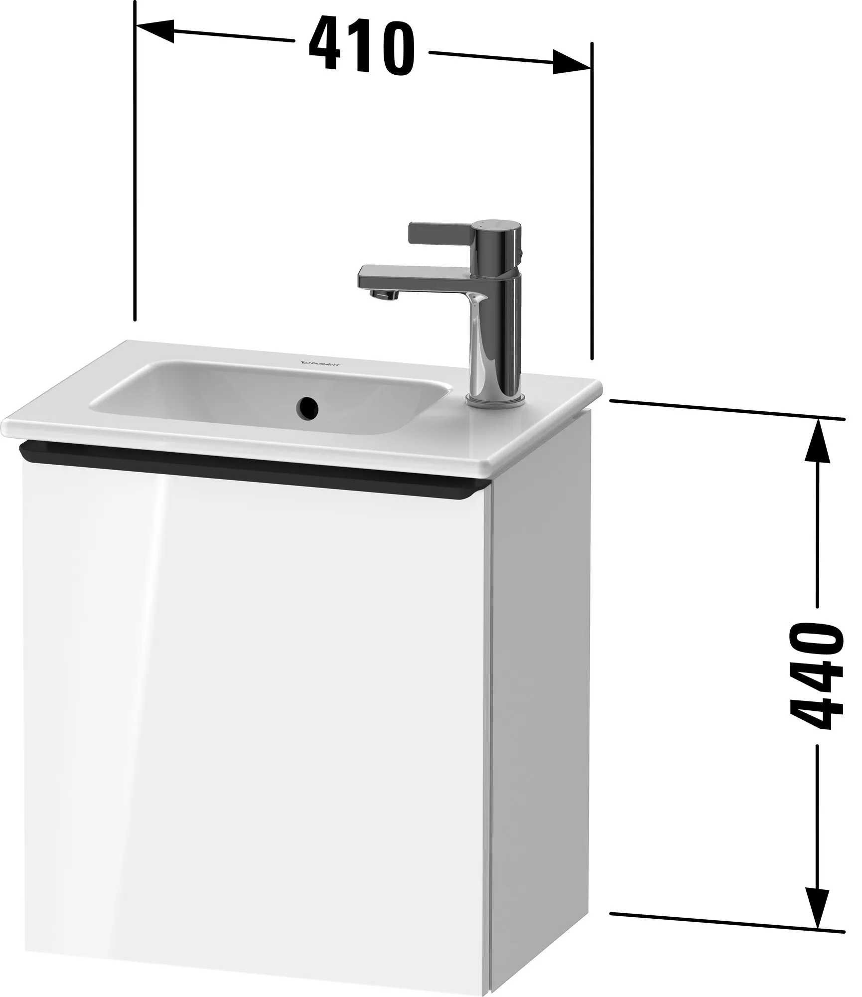 Duravit Waschtischunterschrank wandhängend „D-Neo“ 41 × 44 × 27,4 cm in Betongrau Matt