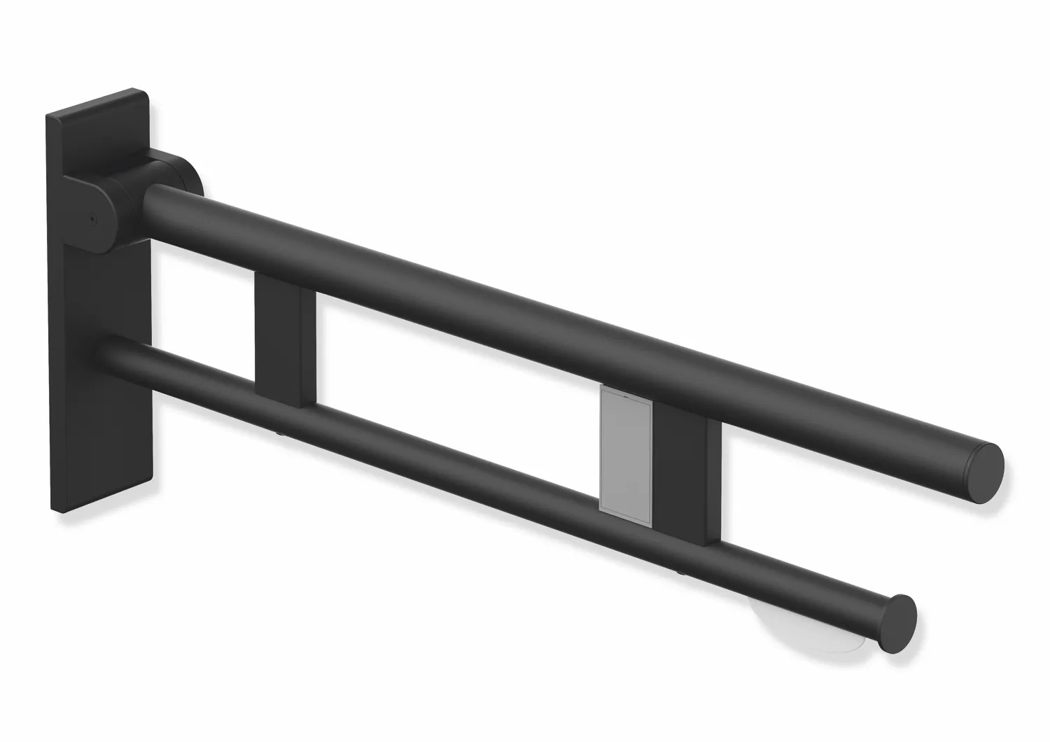 HEWI Stützklappgriff Duo, Design B, Edelstahl, Ausladung 700 mm, schwarz HEWI Stützklappgriff Duo, Design B, Edelstahl, Ausladung 700 mm, schwarz