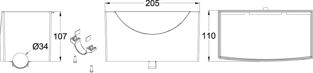 Villeroy & Boch ViCare FUNKTION Ablage, 205 x 107 x 110 mm, 68 Weiß Villeroy & Boch ViCare FUNKTION Ablage, 205 x 107 x 110 mm, 68 Weiß