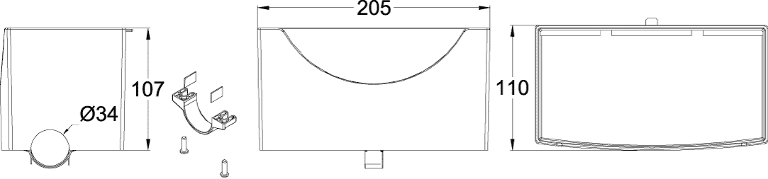 Villeroy & Boch ViCare FUNKTION Ablage, 205 x 107 x 110 mm, 68 Weiß