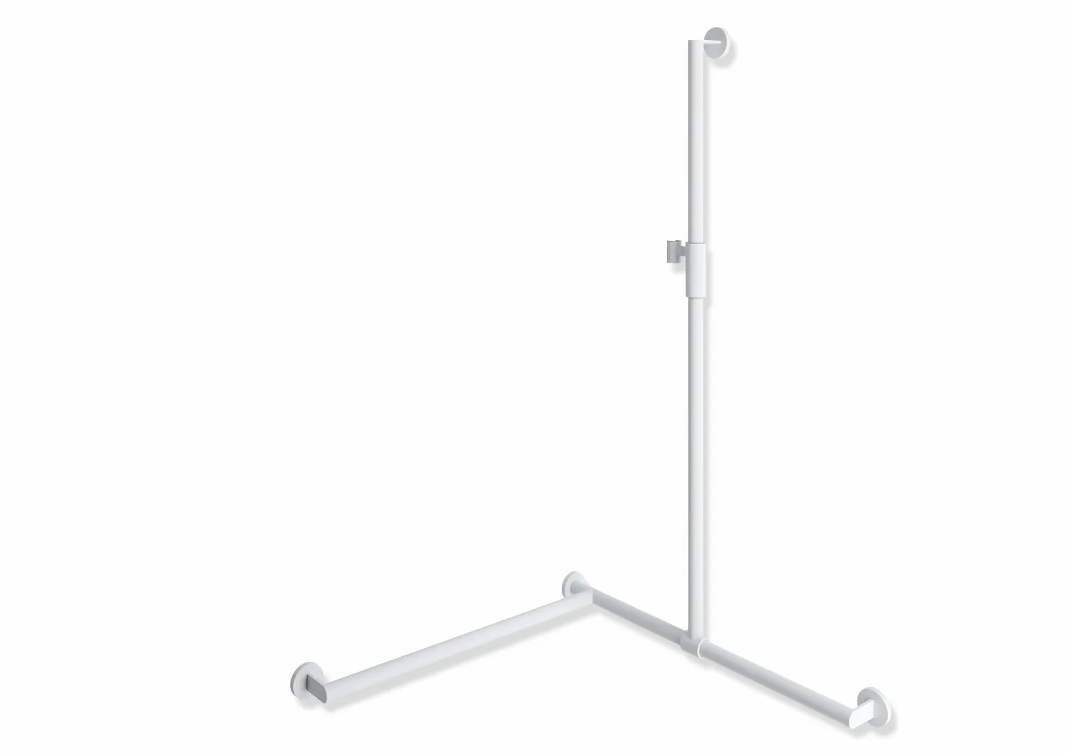 HEWI Haltegriff Ausführung links „System 900“ in Weiß tiefmatt / Hellgrau matt, Befestigung verdeckt