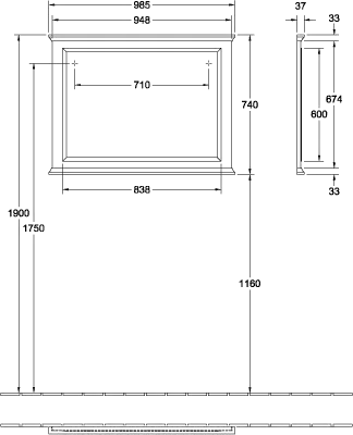 Villeroy & Boch Spiegel „Hommage“ 98,5 × 74 cm