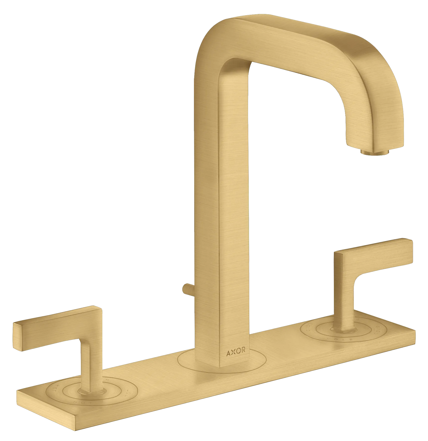 Hansgrohe AXOR Citterio 3-Loch Waschtischarmatur Brushed Gold Optic, ComfortZone 170, Ausladung 140 mm, Hebelgriff Hansgrohe AXOR Citterio 3-Loch Waschtischarmatur Brushed Gold Optic, ComfortZone 170, Ausladung 140 mm, Hebelgriff