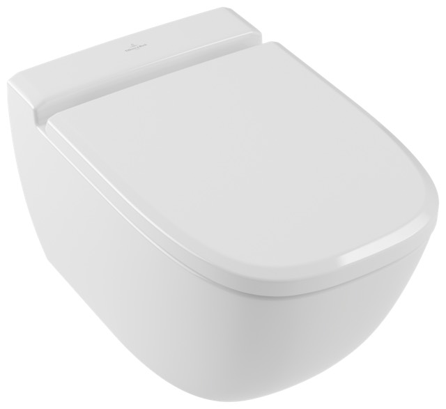 Tiefspül-WC „Antheus“ 56 × 37,5 × 35,5 cm in Weiß Alpin mit CeramicPlus, ohne Spülrand