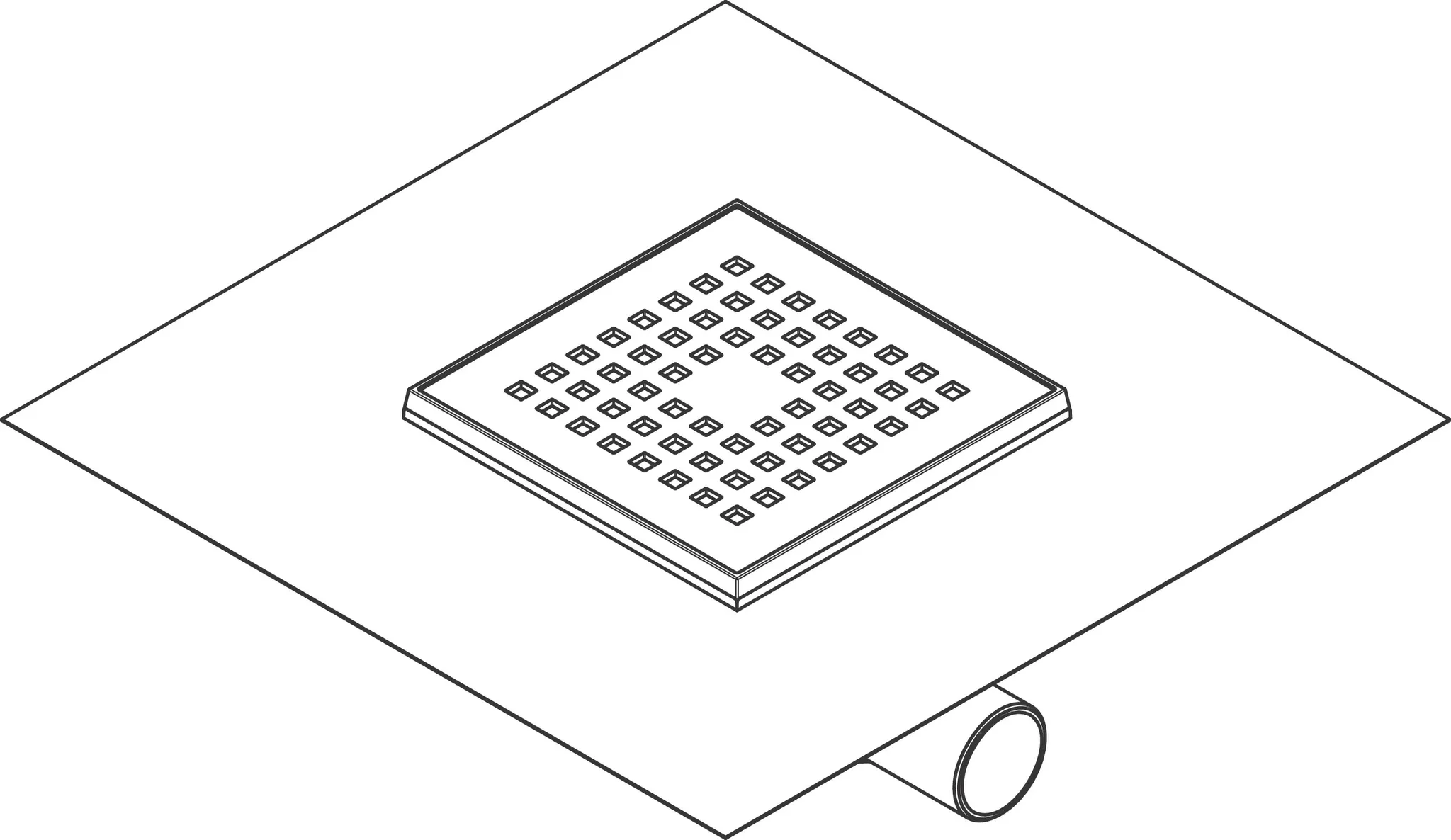 RainDrain Point Komplettset Punktablauf 150/150 Edelstahl gebürstet