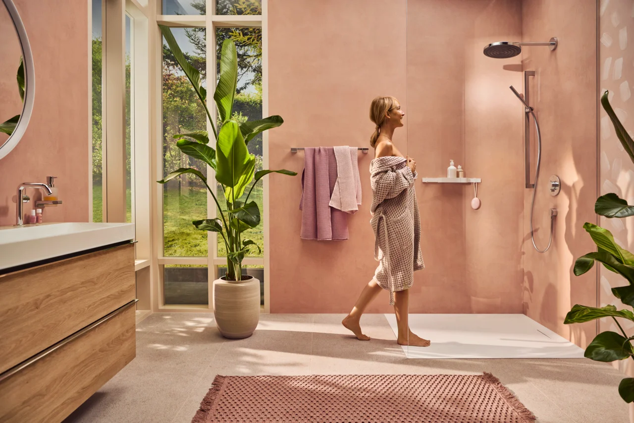 Hansgrohe Pulsify S Stabhandbrause 100 1jet EcoSmart+ Chrom, 98 x 24 mm, PowderRain Strahlart, QuickClean, max. Durchfluss 5,4 l/min ab 3 bar