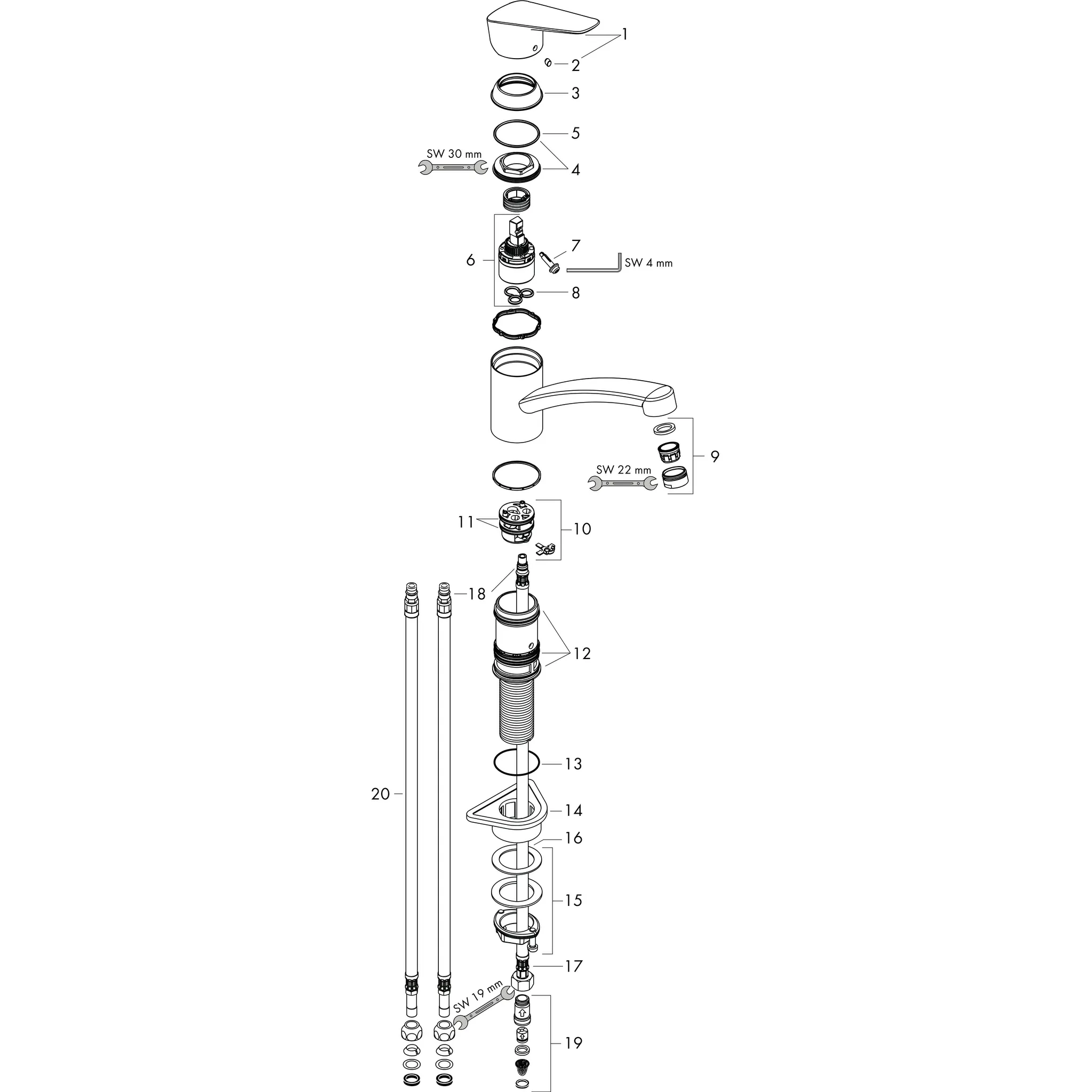 Spültischmischer 120 Logis M31 Niederdruck 1jet chrom Spültischmischer 120 Logis M31 Niederdruck 1jet chrom