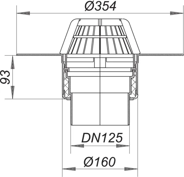 Dachablauf 62 FPO-PP, DN 125