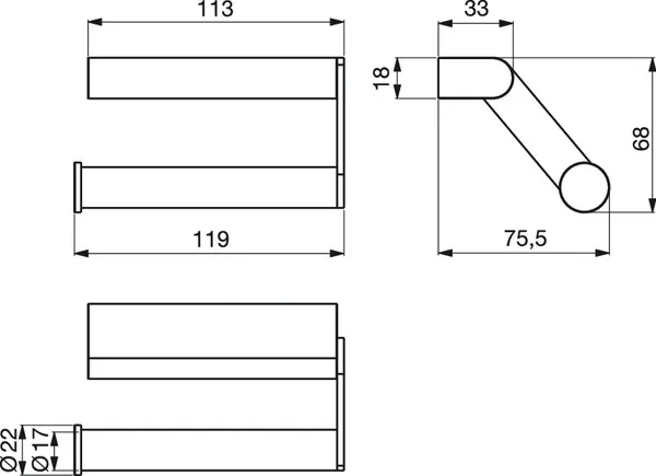 Papierrollenhalter Connect ohne Deckel Chrom