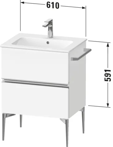 Duravit Waschtischunterschrank „Sivida“ 61 × 59,1 × 47,7 cm in Weiß Matt