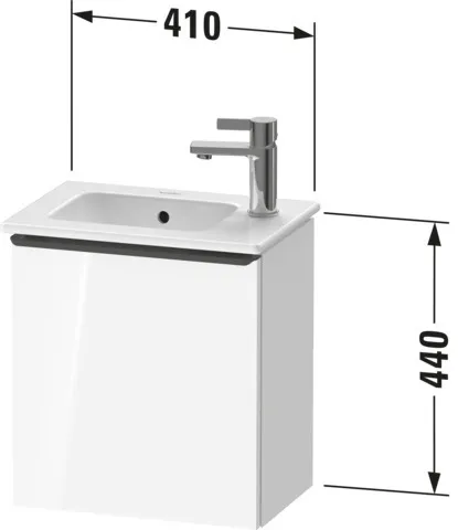 Duravit Waschtischunterschrank wandhängend „D-Neo“ 41 × 44 × 27,4 cm in Nussbaum Dunkel