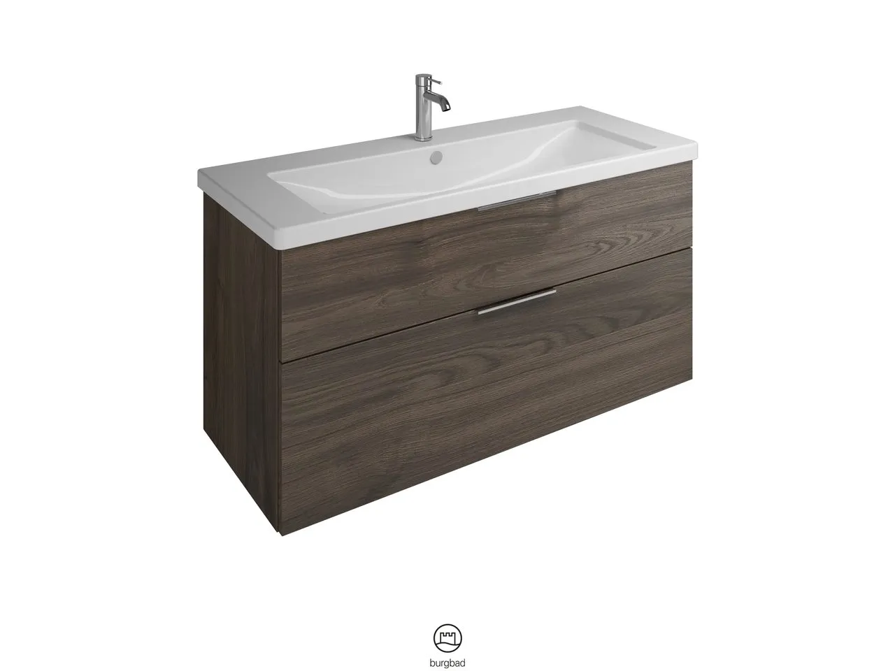 burgbad Badmöbelset Keramik-Waschtisch inkl. Waschtischunterschrank „Eqio“ 123 × 64,5 × 49 cm Griffleiste, Schwarz Matt, in Eiche Dekor Cashmere burgbad Badmöbelset Keramik-Waschtisch inkl. Waschtischunterschrank „Eqio“ 123 × 64,5 × 49 cm Griffleiste, Schwarz Matt, in Eiche Dekor Cashmere