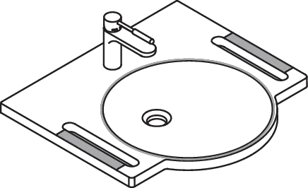 HEWI Produktset Waschtisch und Armatur, alpinweiß, 600x550 mm, Rubinrot HEWI Produktset Waschtisch und Armatur, alpinweiß, 600x550 mm, Rubinrot