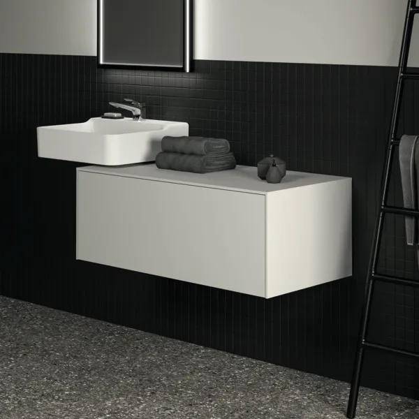 Ideal Standard Waschtischunterschrank „Conca“ 100,2 × 37 × 50,5 cm Weiß matt lackiert Ideal Standard Waschtischunterschrank „Conca“ 100,2 × 37 × 50,5 cm Weiß matt lackiert