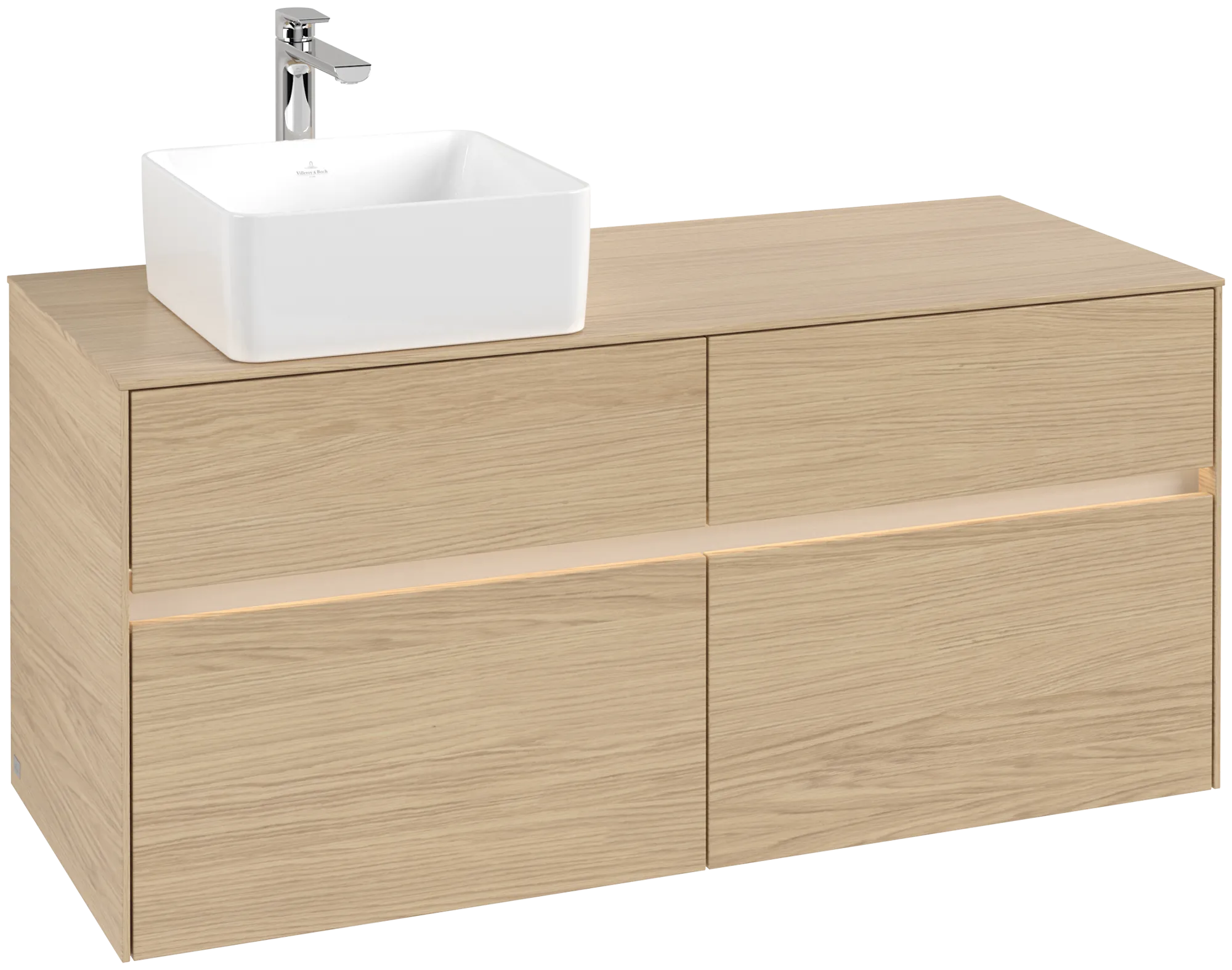 Villeroy & Boch Collaro Waschbeckenunterschrank C042B0 1200x548x500mm links mit LED-Beleuchtung