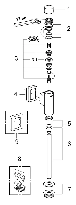 Urinal-Druckspüler Rondo 37346, DN 15, ohne Vorabsperrung, chrom