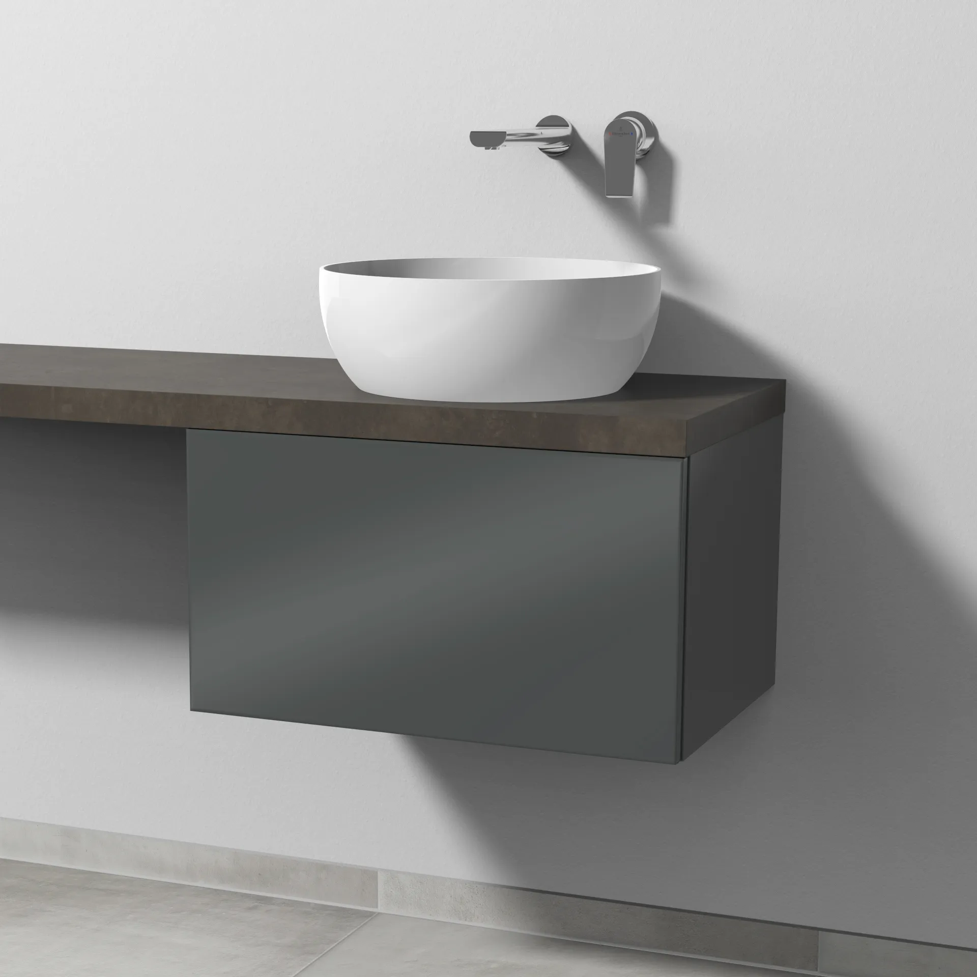 Sanipa Waschtischunterschrank „2morrow“ 600 × 340 × 420 mm in Anthrazit (glanz)