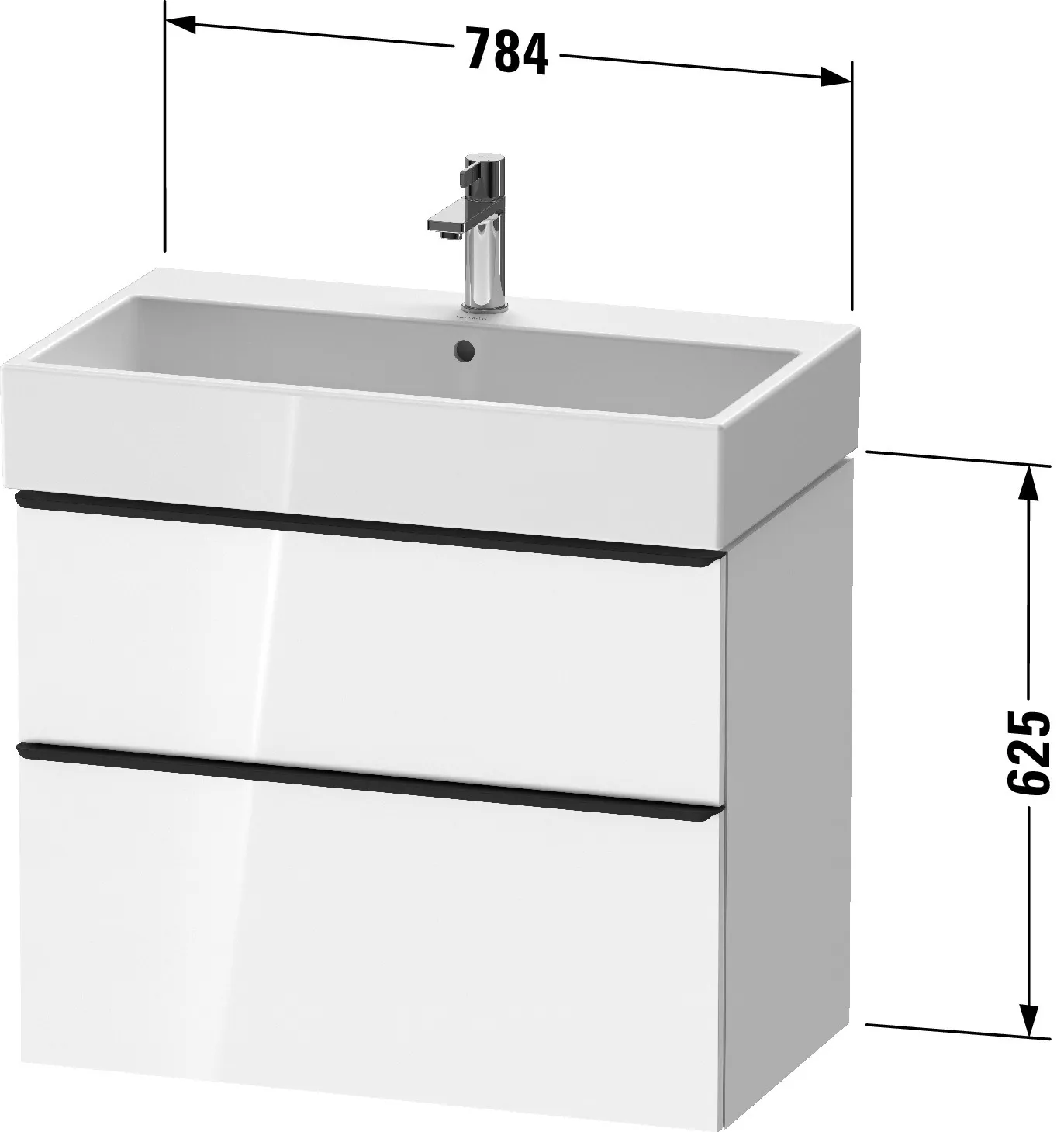 Duravit Waschtischunterschrank wandhängend „D-Neo“ 78,4 × 62,5 × 44,2 cm in Nussbaum Dunkel