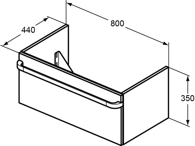 Ideal Standard Front Tonic II Auszugsfront, 800 mm, Hochglanz hellbraun lackiert