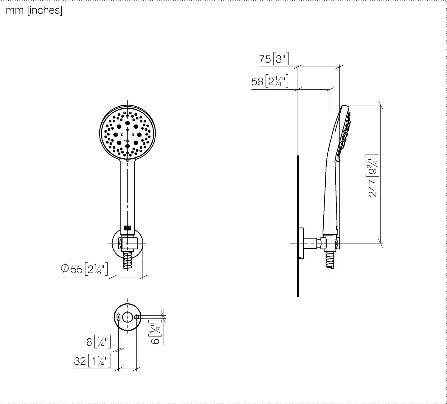 Dornbracht Schlauchbrausegarnitur SERIENSPEZIFISCH Chrom - Brausekopf Ø100 mm, dreifach/fünffach verstellbar, max. Durchfluss 15 l/min bei 3 Bar, Metallschlauch 1250 mm mit Verdrehschutz Dornbracht Schlauchbrausegarnitur SERIENSPEZIFISCH Chrom - Brausekopf Ø100 mm, dreifach/fünffach verstellbar, max. Durchfluss 15 l/min bei 3 Bar, Metallschlauch 1250 mm mit Verdrehschutz