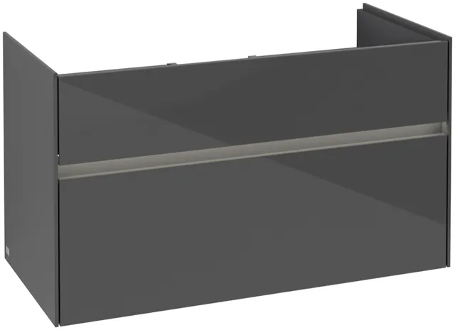 Villeroy & Boch Waschtischunterschrank „Collaro“ 954 × 546 × 444 mm Glossy Grey, für Becken mittig, mit Beleuchtung