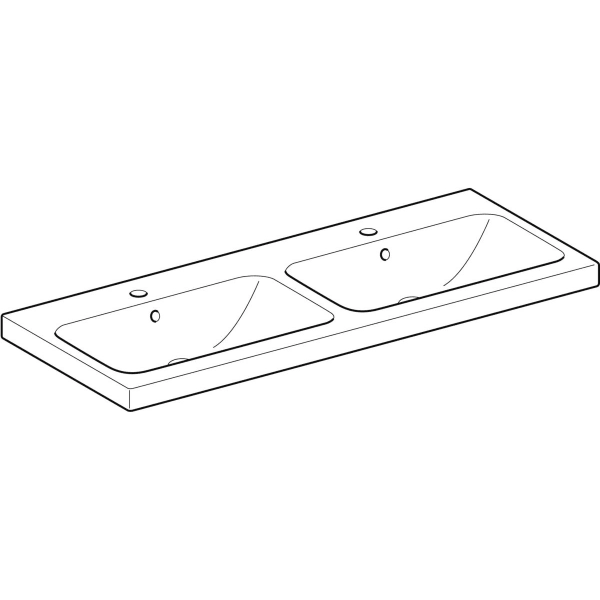 Wandwaschtisch „iCon Light“, links und rechts, rechteckig 120 × 48 cm