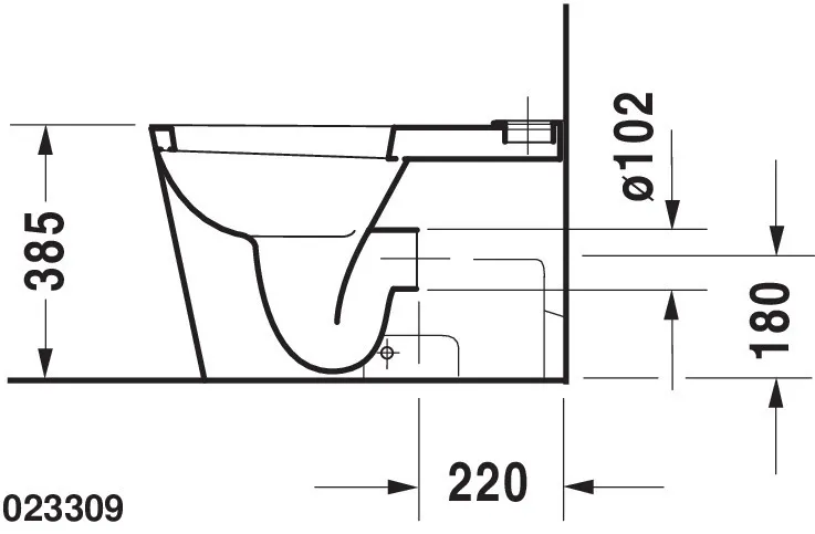 Stand-WC Kombi Starck 1 640 mm Tiefspüler, fürSPK, Abg.Vario, weiß