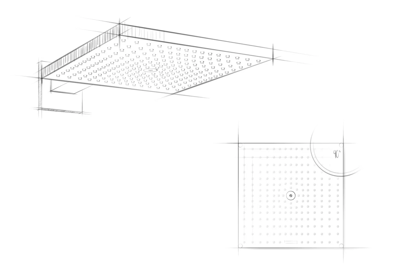 Hansgrohe Raindance E Kopfbrause 300x300 mm, 1 Strahl, EcoSmart, Brausearm 390 mm, Chrom