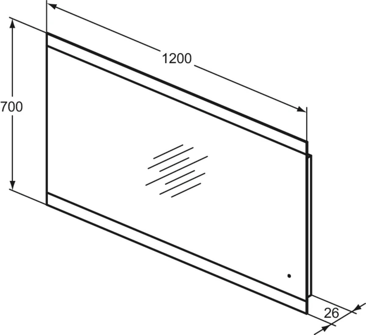 Ideal Standard MIRROR&LIGHT Wandspiegel T3349BH, 1200x26x700mm, Neutral