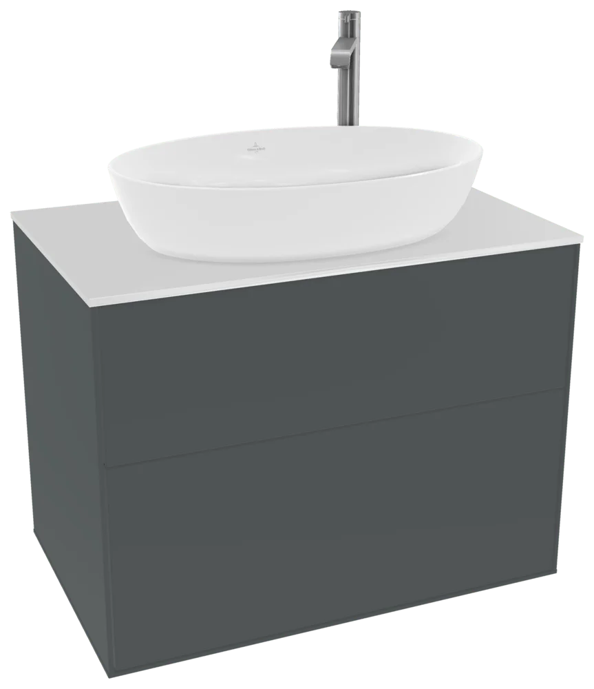 Villeroy & Boch Waschbeckenunterschrank Finion F87, Midnight Blue Matt Lacquer, 800x603x501 mm, mit SoftClosing und Push-to-open Funktion Villeroy & Boch Waschbeckenunterschrank Finion F87, Midnight Blue Matt Lacquer, 800x603x501 mm, mit SoftClosing und Push-to-open Funktion