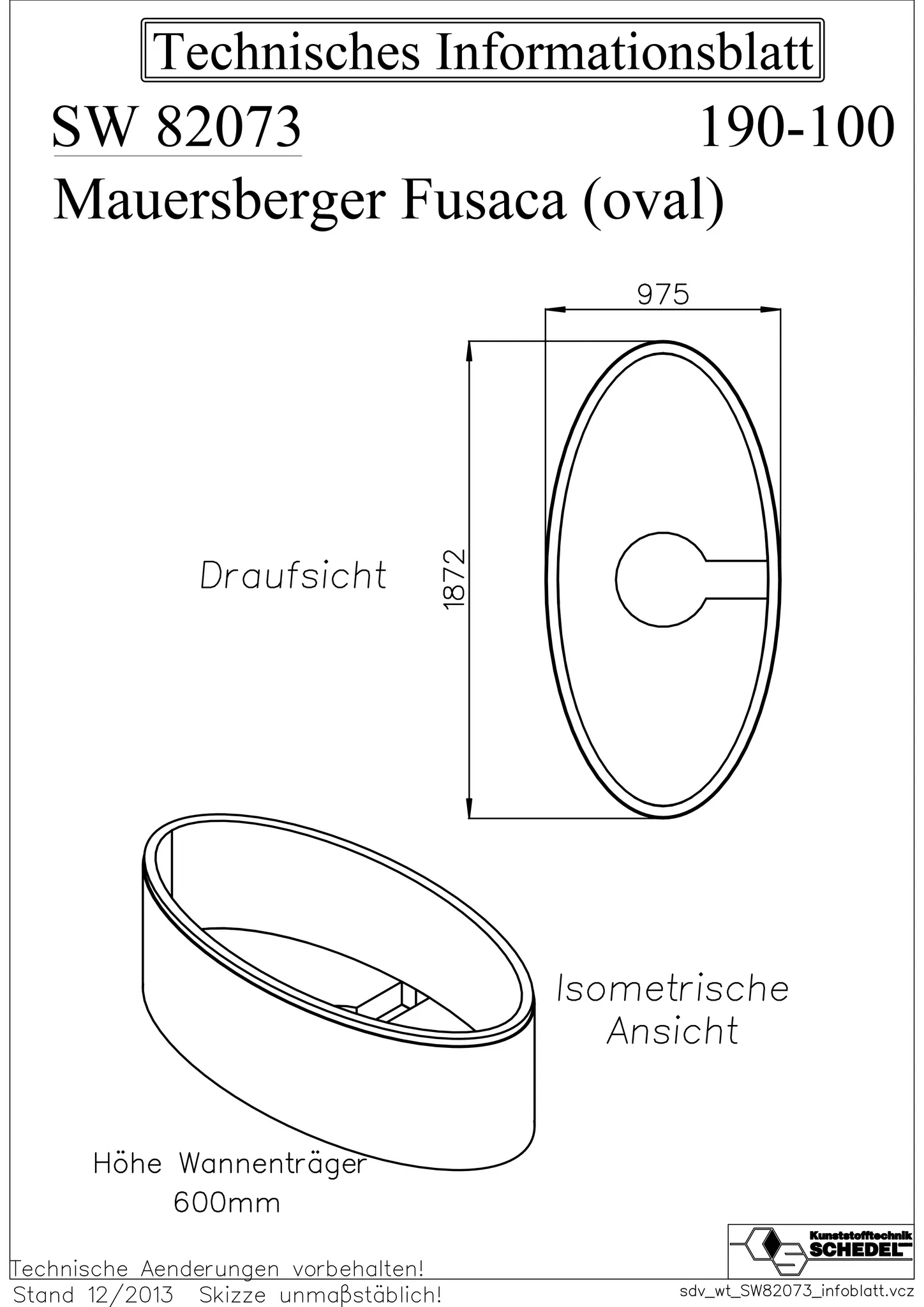 Mauersberger fusaca Styroporträger Badewannen Zubehör 190⁄100 1872x975x600