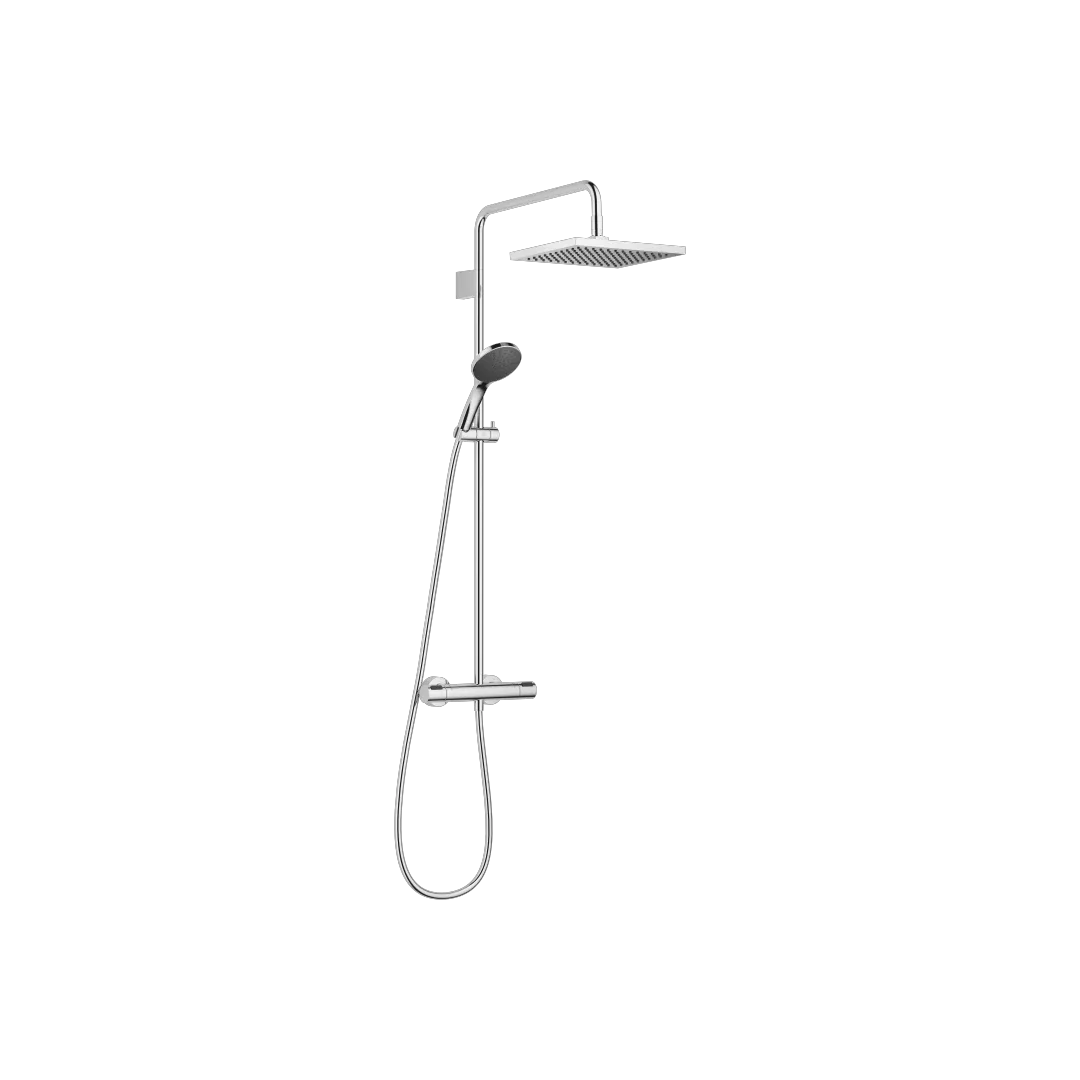 Dornbracht Showerpipe mit Brause-Thermostat, SERIENSPEZIFISCH Chrom, 300 mm Höhe, 150 mm Einbaumaß, 454 mm Ausladung Dornbracht Showerpipe mit Brause-Thermostat, SERIENSPEZIFISCH Chrom, 300 mm Höhe, 150 mm Einbaumaß, 454 mm Ausladung