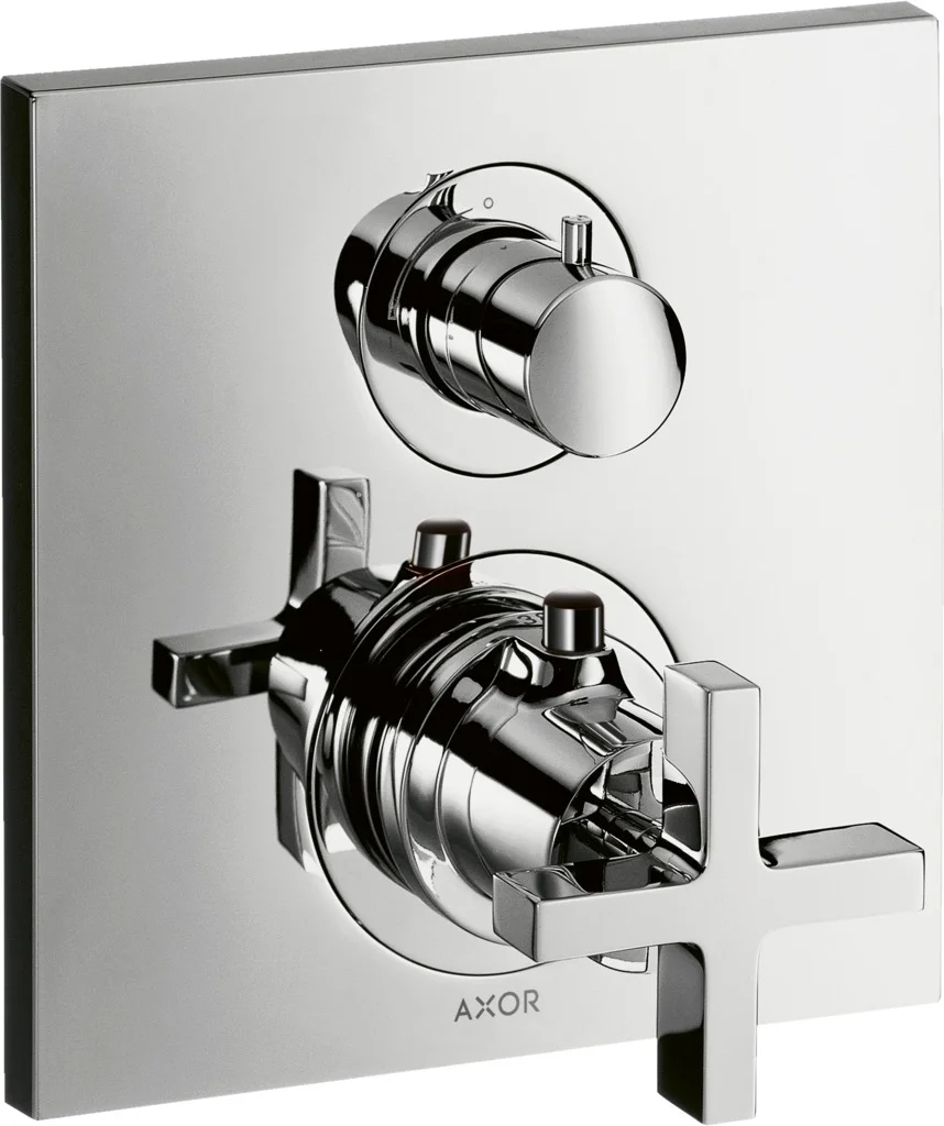 Hansgrohe AXOR Citterio Thermostat Unterputz F-Set mit Ab- und Umstellventil, Chrom, 2 Verbraucher, max. Durchfluss 29 l/min, einstellbare Temperaturbegrenzung, Schalldämpfer, Anschluss Grundkörper